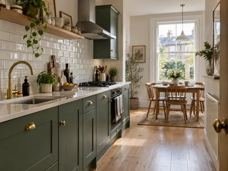 Renovated kitchen in a British terraced home